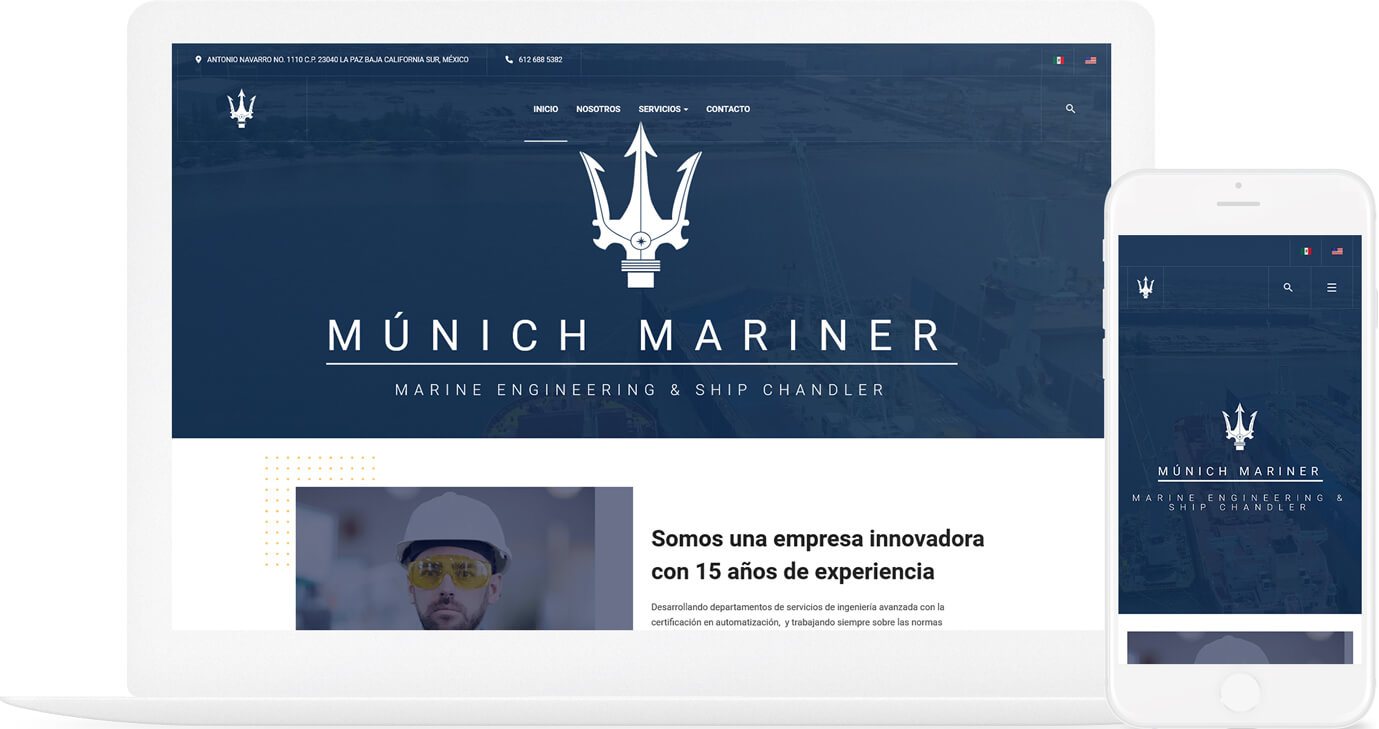 Proyecto sitio web corporativo Múnich Mariner