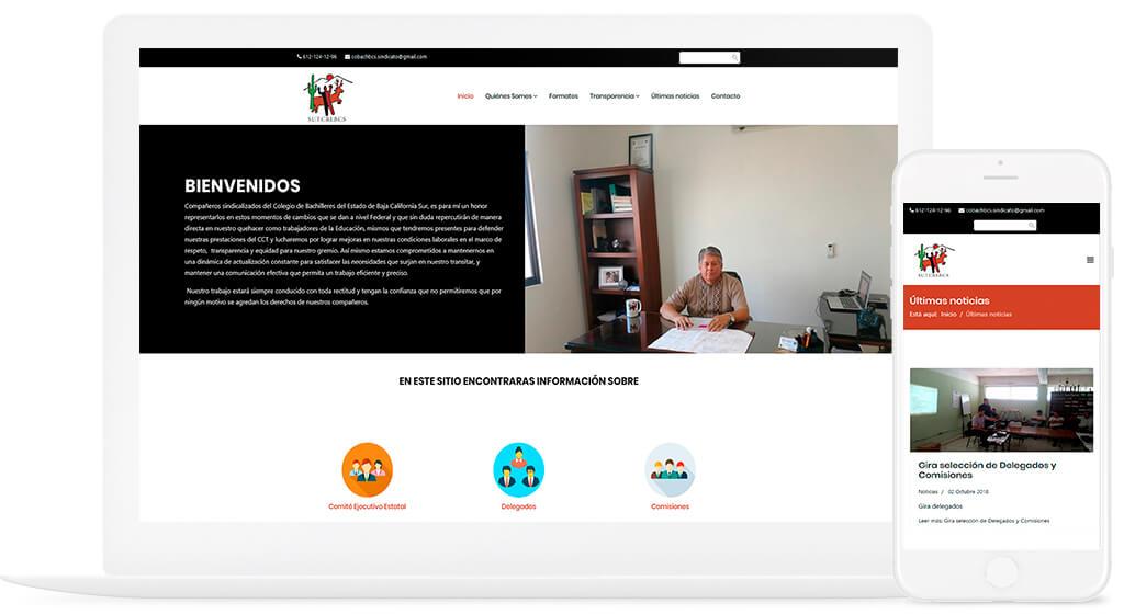 Proyecto diseño web institucional para Sindicato Único de Trabajadores de Colegio de Bachilleres del Estado de Baja California Sur