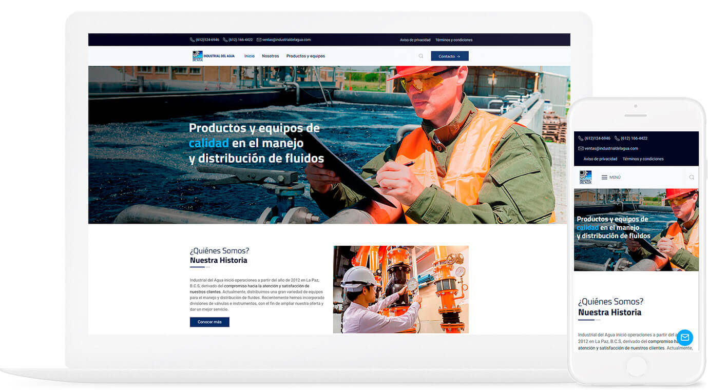 Proyecto sitio web corporativo Industrial del agua